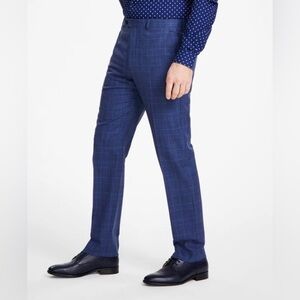 Michael Kors Blue Plaid Dress Pants